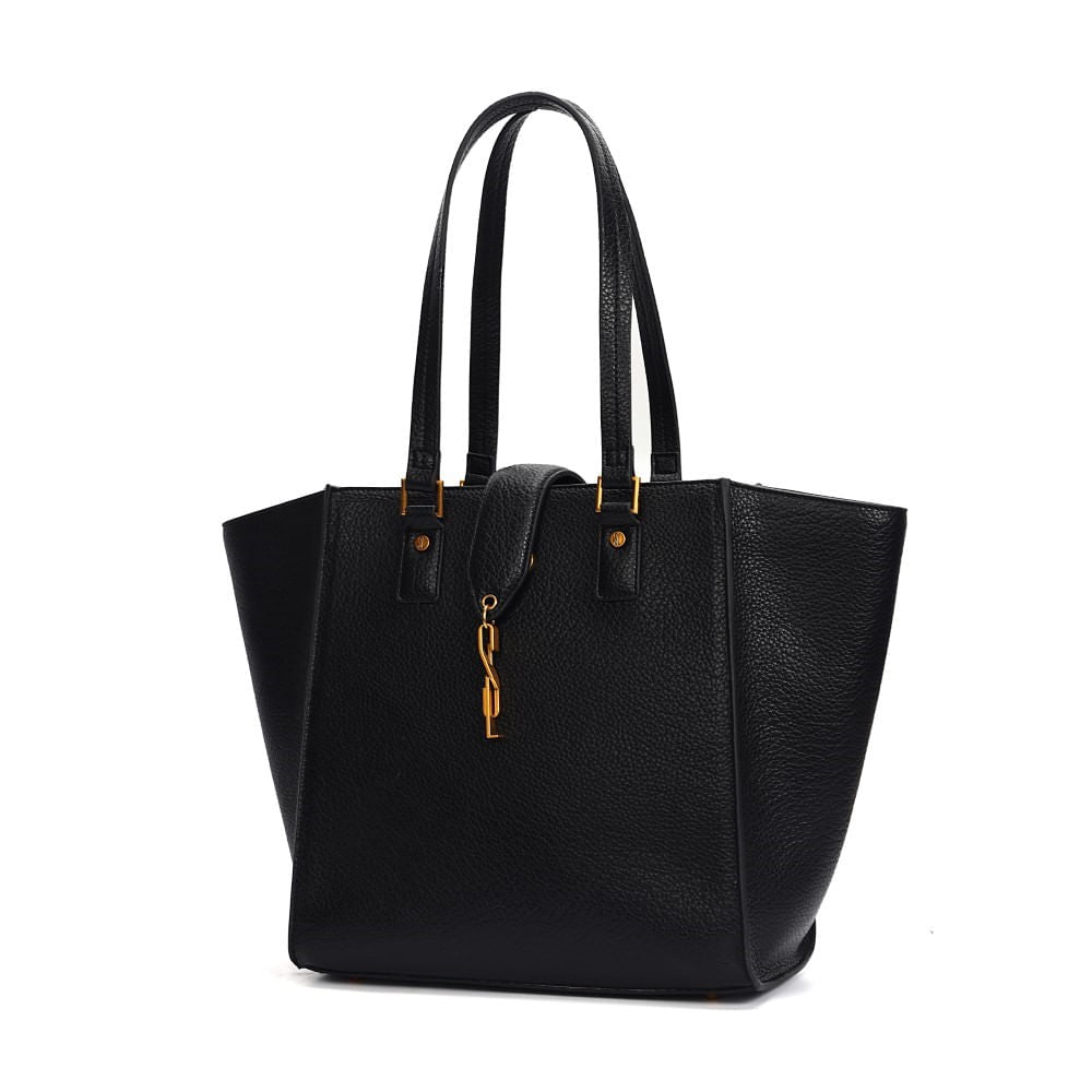 Bolsa Shopper Santa Lolla Preta Alça De Ombro