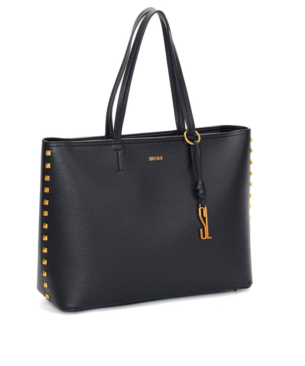 Bolsa Shopper Santa Lolla Preta Alça Ombro