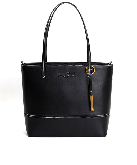 Bolsa Shopper Santa Lolla Preta Pesponto