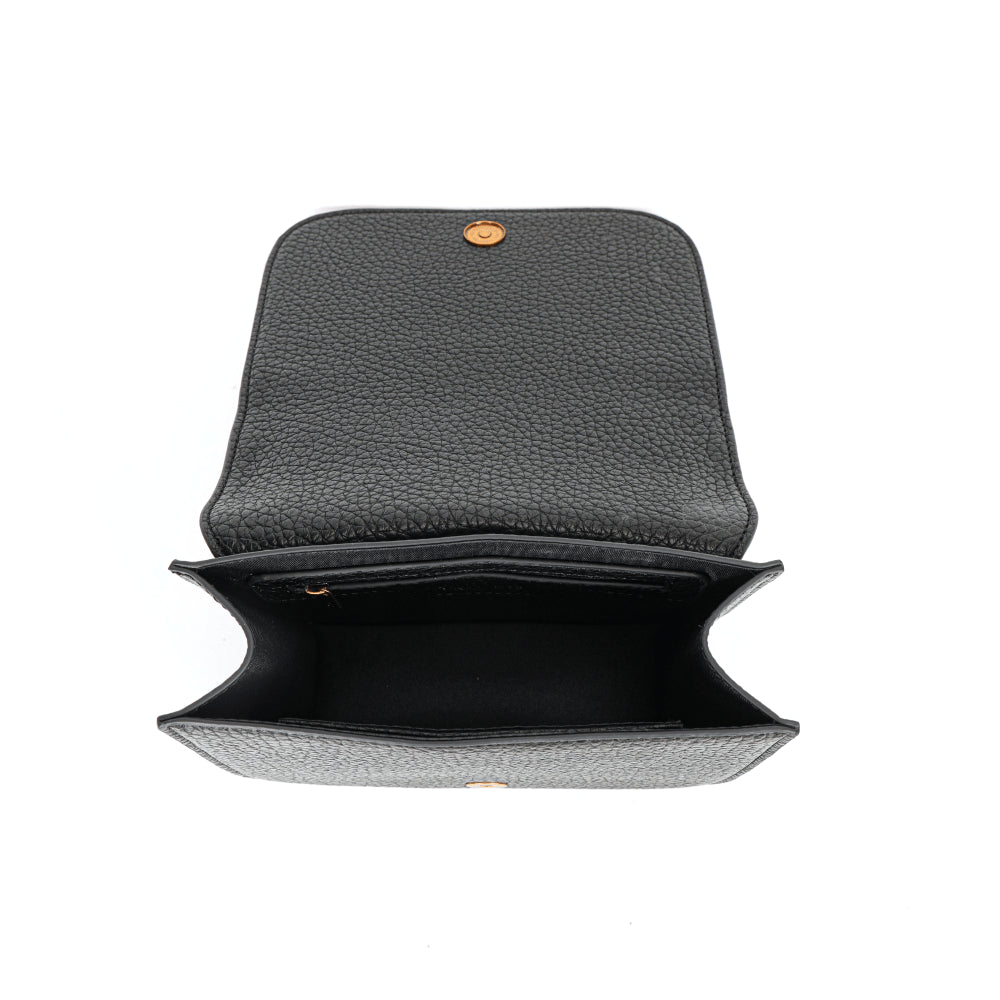 Bolsa Texturizada Santa Lolla Preta Alça Trançada