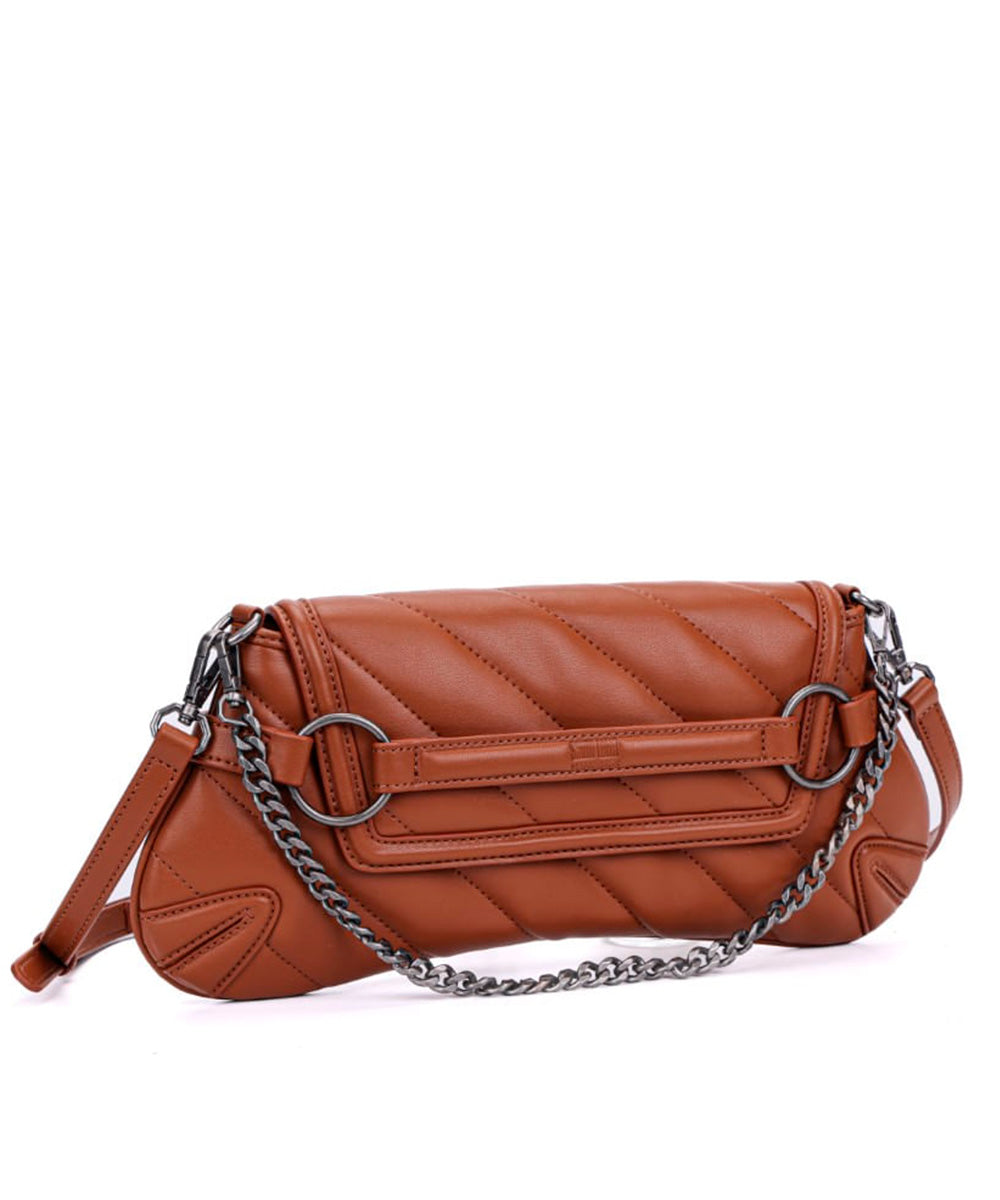 Bolsa Tiracolo Santa Lolla Marrom Alça Corrente
