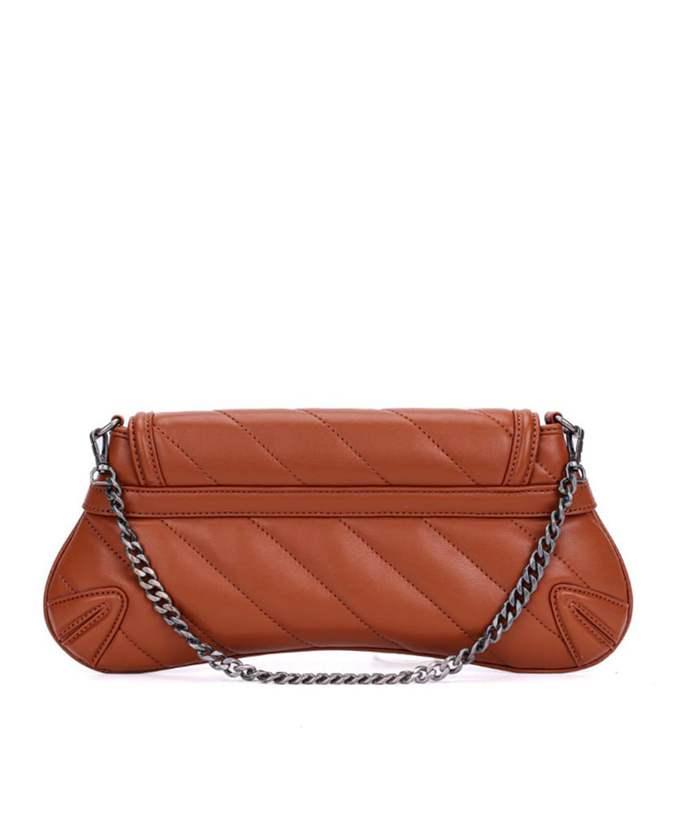 Bolsa Tiracolo Santa Lolla Marrom Alça Corrente