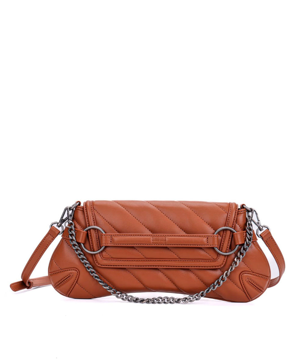 Bolsa Tiracolo Santa Lolla Marrom Alça Corrente