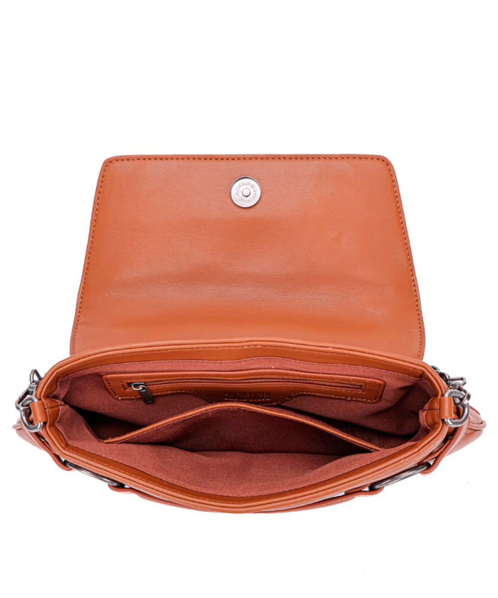 Bolsa Tiracolo Santa Lolla Marrom Alça Corrente