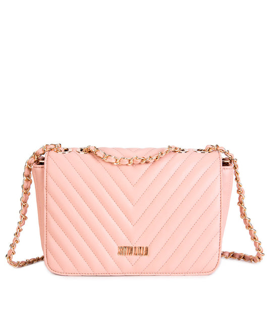 Bolsa Tiracolo Santa Lolla Nude Rosado Alça Correntes