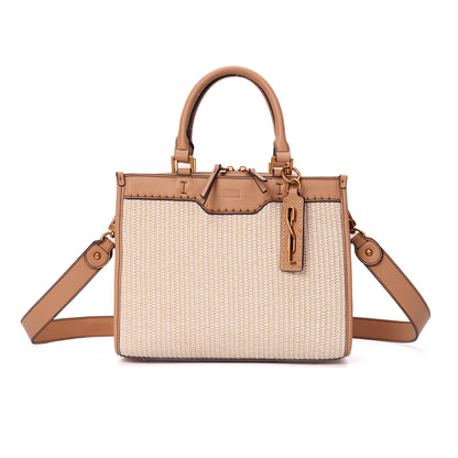 Bolsa Tote Bege Tramada Santa Lolla Duas Alças