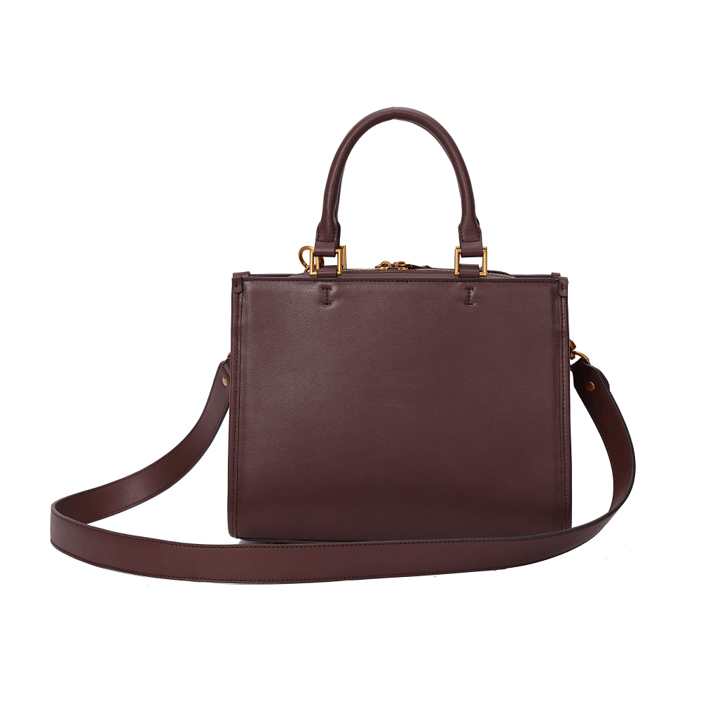 Bolsa Tote Marrom Tramada Santa Lolla Duas Alças