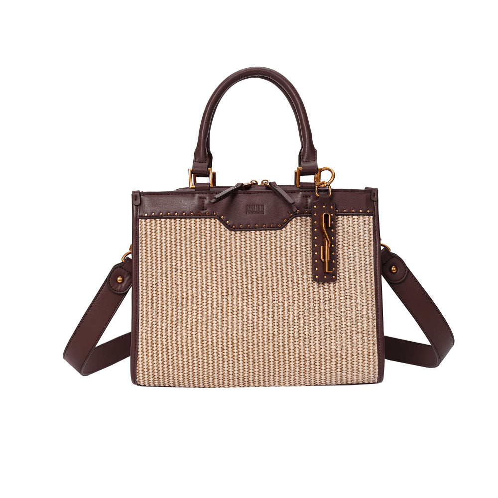 Bolsa Tote Marrom Tramada Santa Lolla Duas Alças