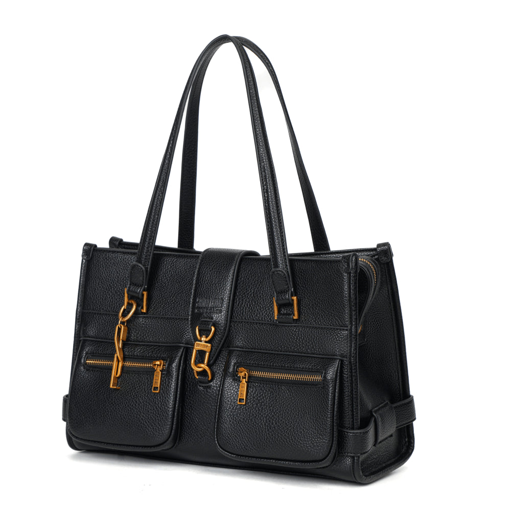 Bolsa Tote Preta Santa Lolla Alça De Ombro