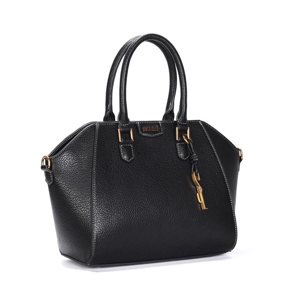 Bolsa Tote Preta Santa Lolla Alça Dupla 