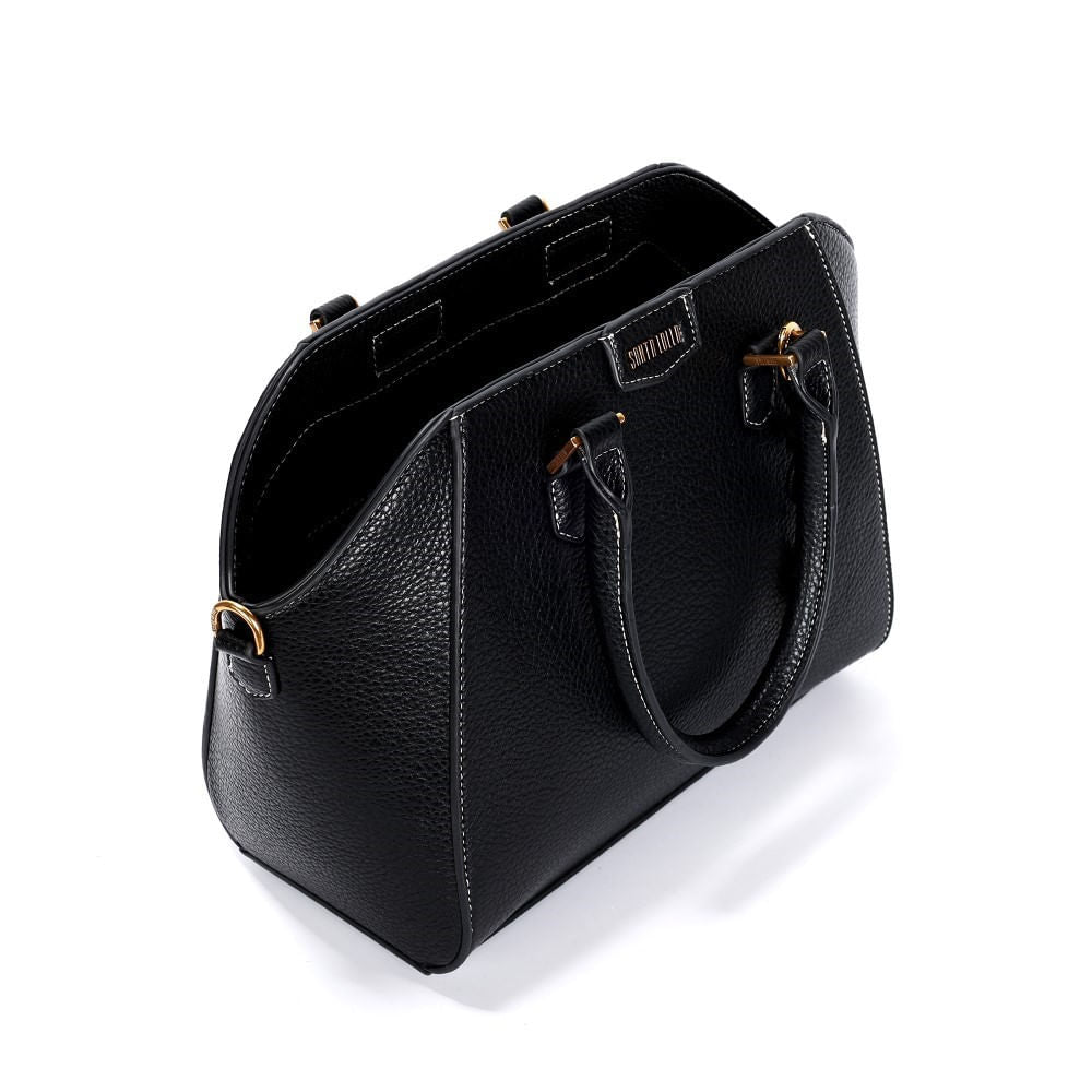 Bolsa Tote Preta Santa Lolla Alça Dupla 