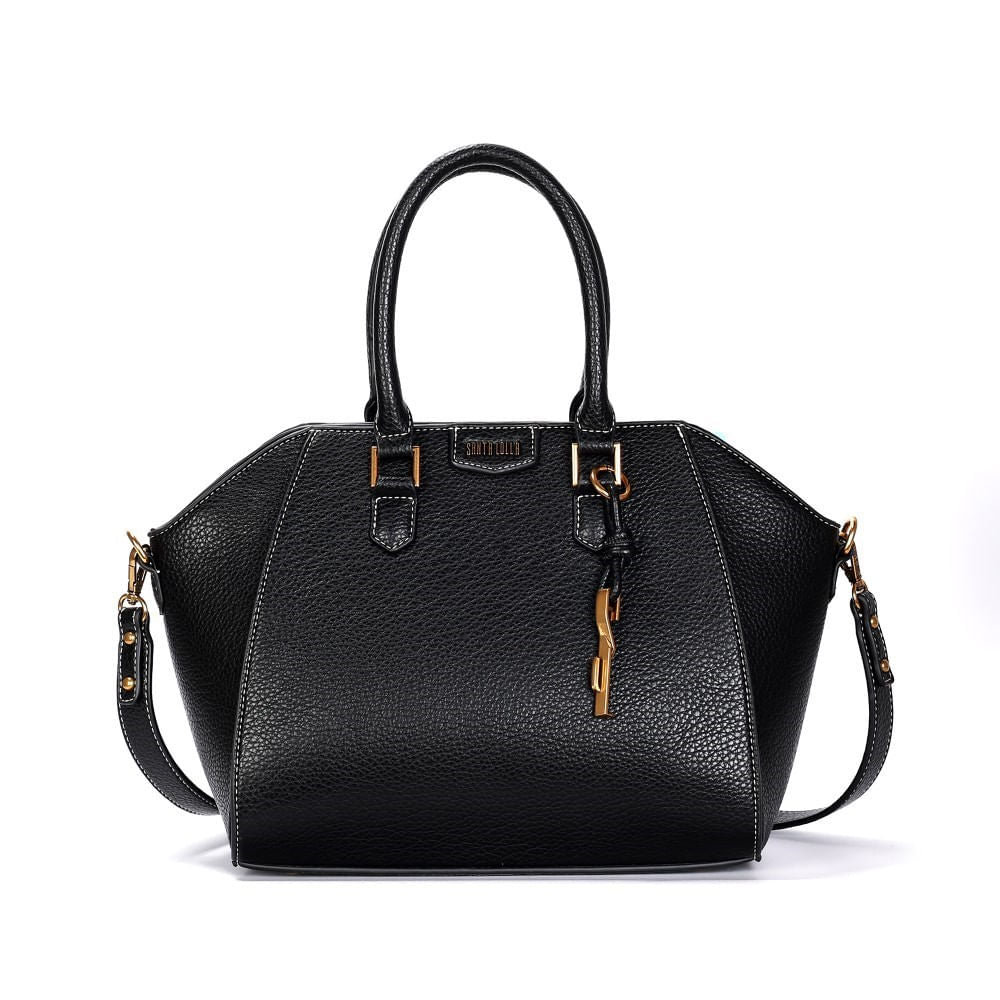 Bolsa Tote Preta Santa Lolla Alça Dupla 
