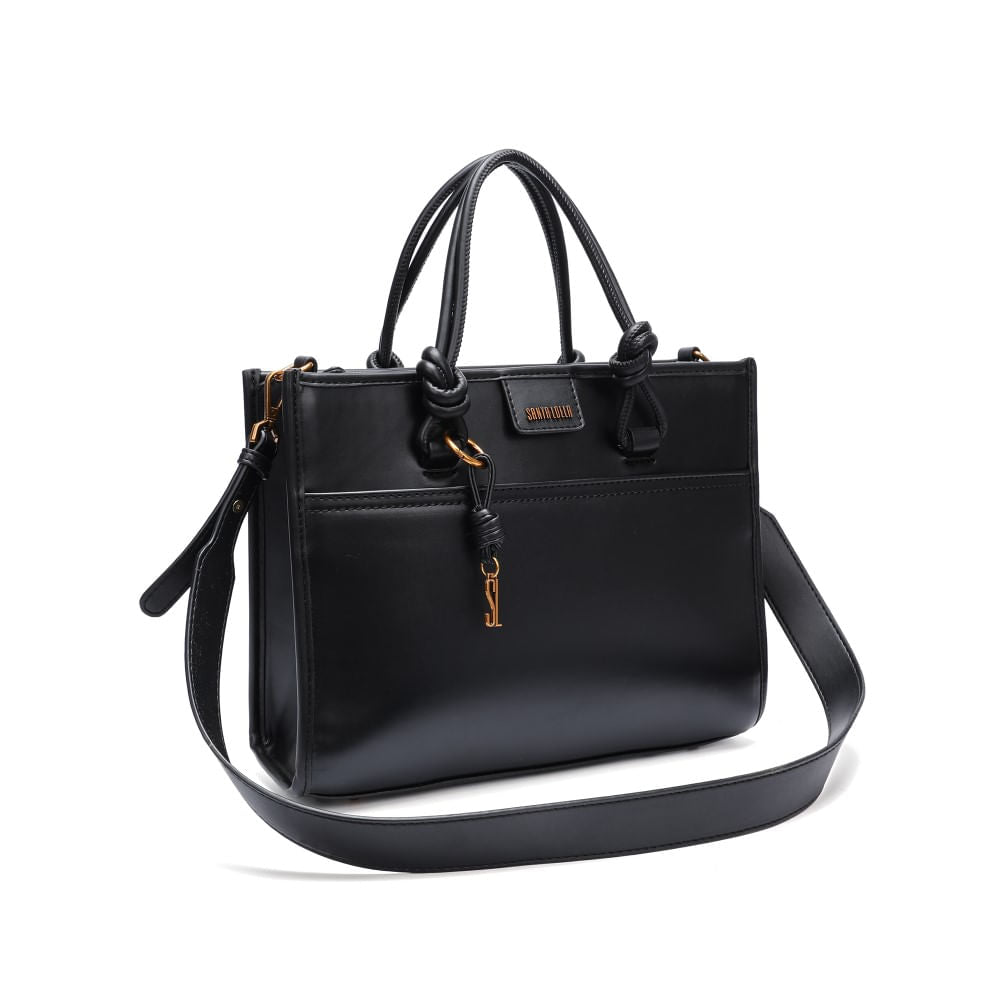 Bolsa Tote Preta Santa Lolla Alça Dupla
