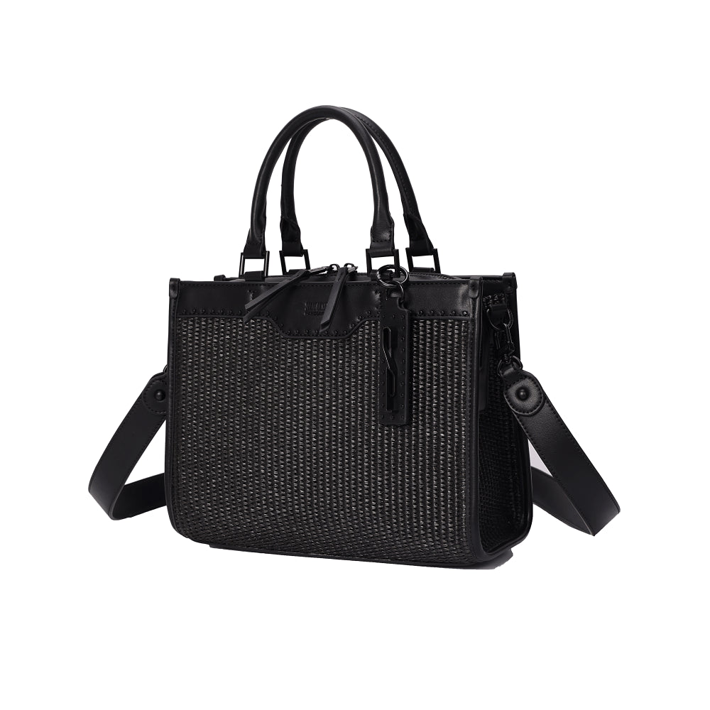 Bolsa Tote Preta Tramada Santa Lolla Duas Alças