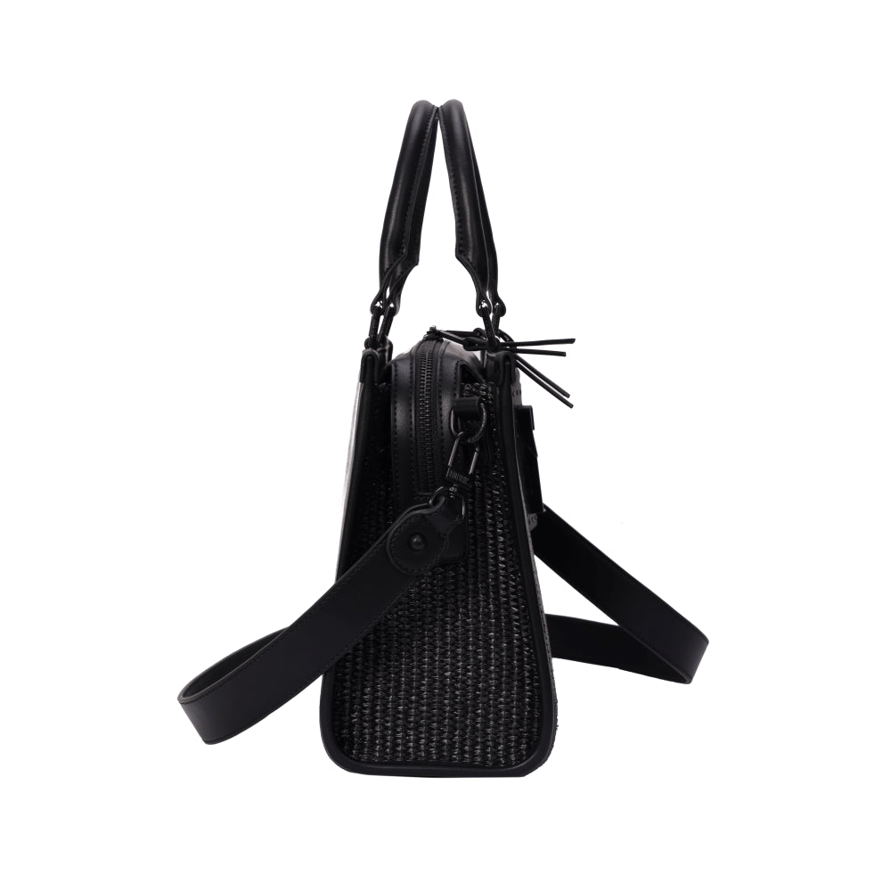 Bolsa Tote Preta Tramada Santa Lolla Duas Alças