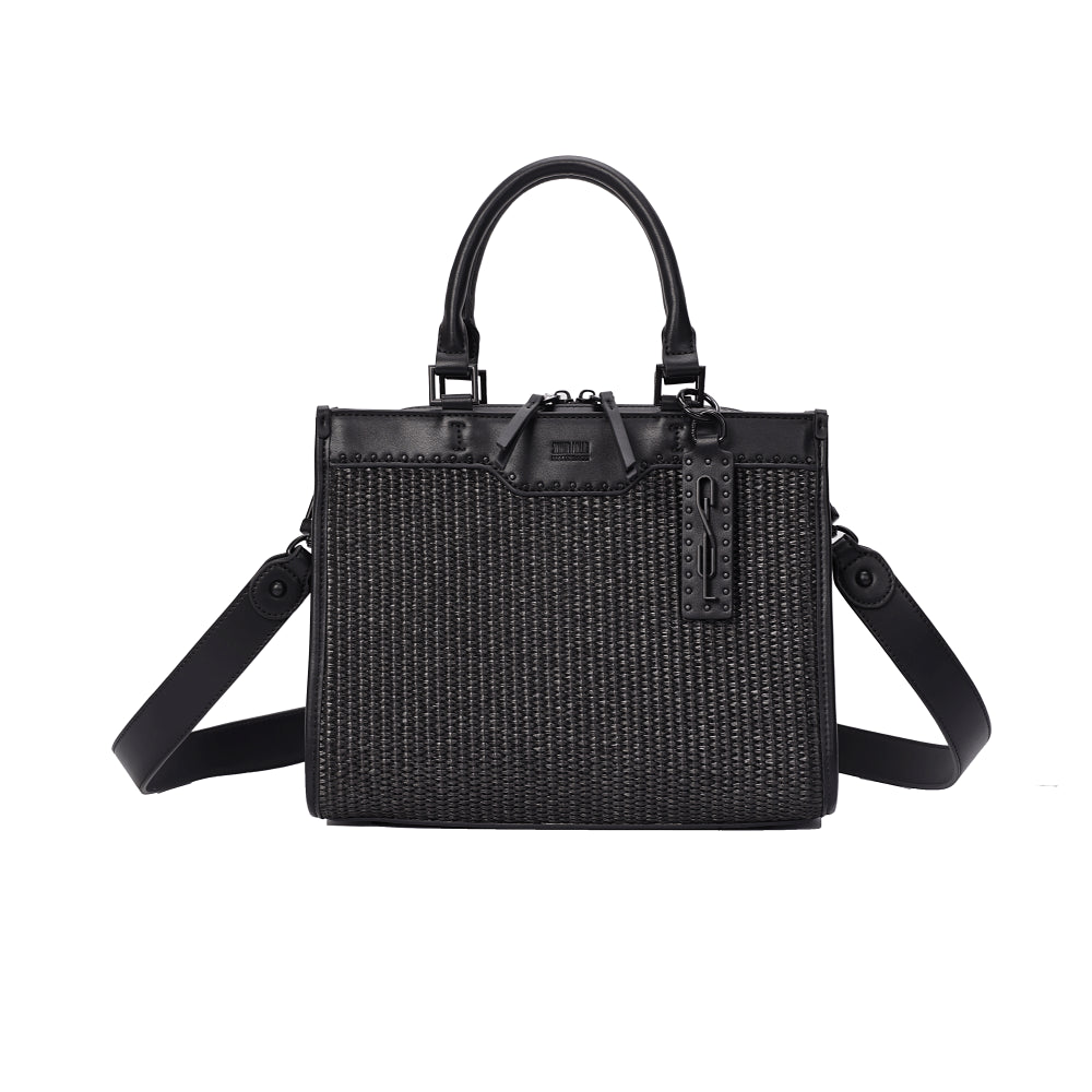 Bolsa Tote Preta Tramada Santa Lolla Duas Alças