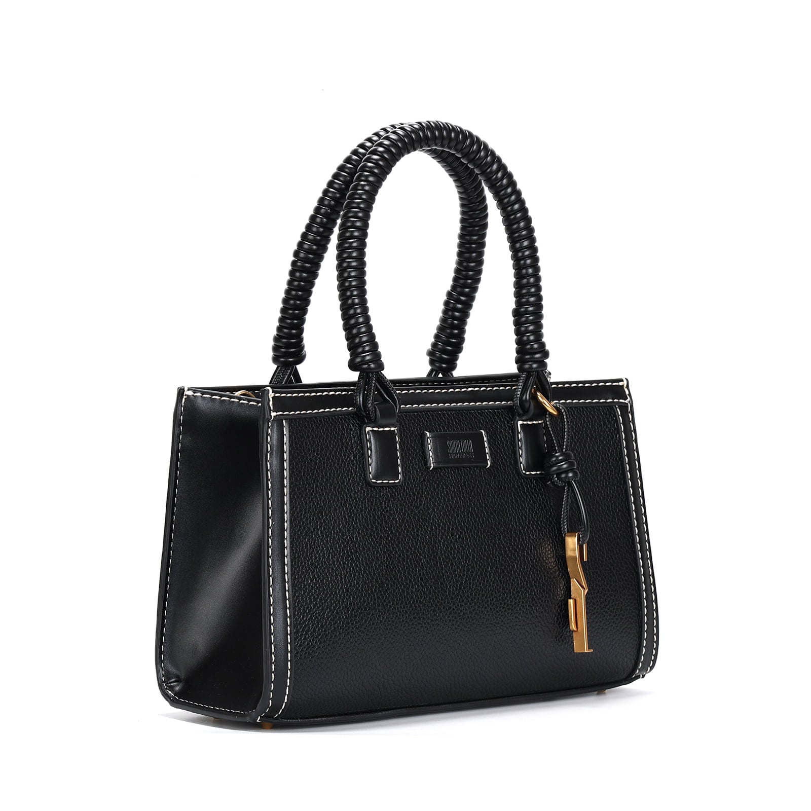 Bolsa Tote Santa Lolla Floater Preta Pesponto