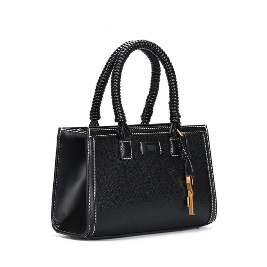 Bolsa Tote Santa Lolla Floater Preta Pesponto