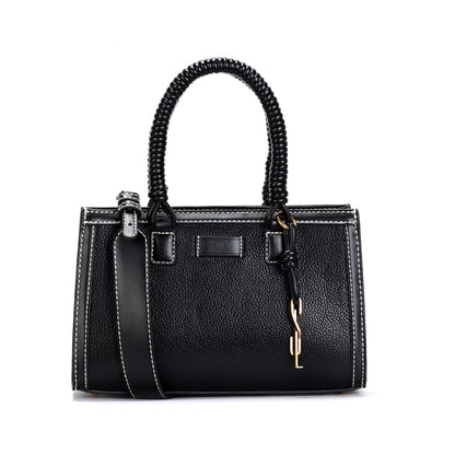 Bolsa Tote Santa Lolla Floater Preta Pesponto