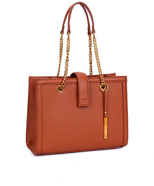 Bolsa Tote Santa Lolla Marrom Alça Corrente