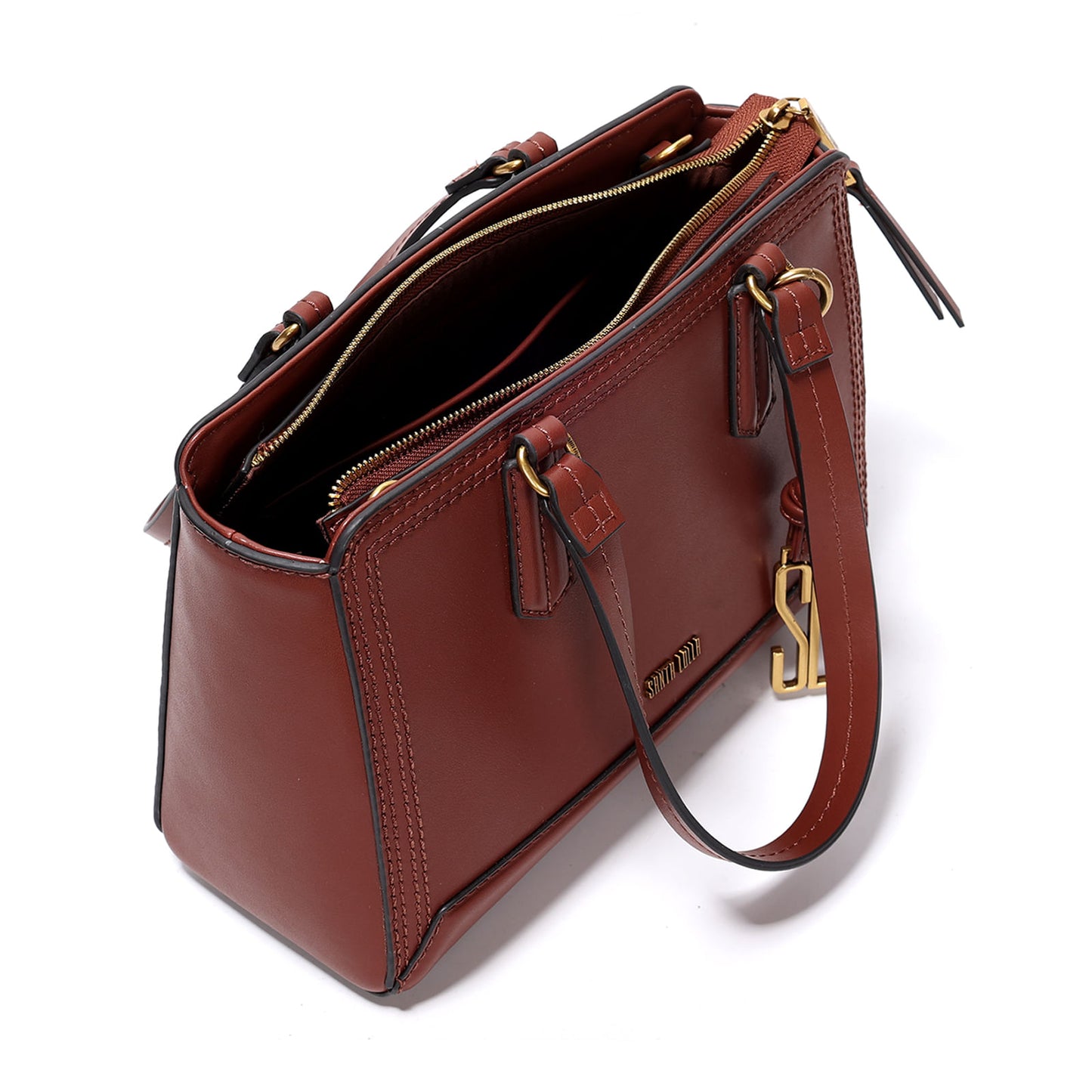 Bolsa Tote Santa Lolla Marrom Alça de Mão e Transversal