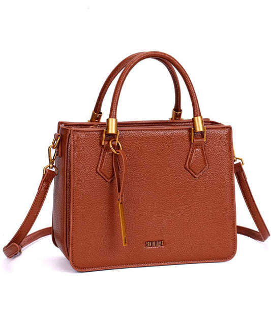 Bolsa Tote Santa Lolla Marrom Alça Dupla Transversal