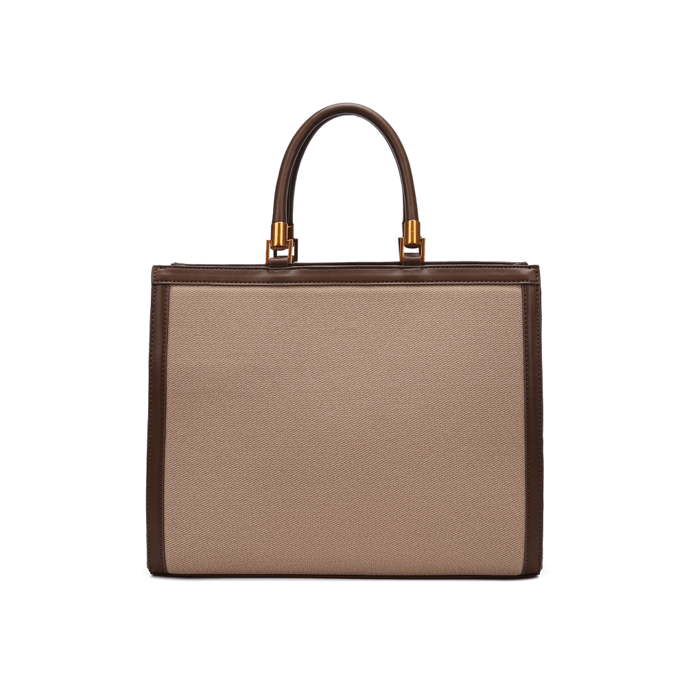 Bolsa Tote Santa Lolla Marrom Canvas Duas Alças