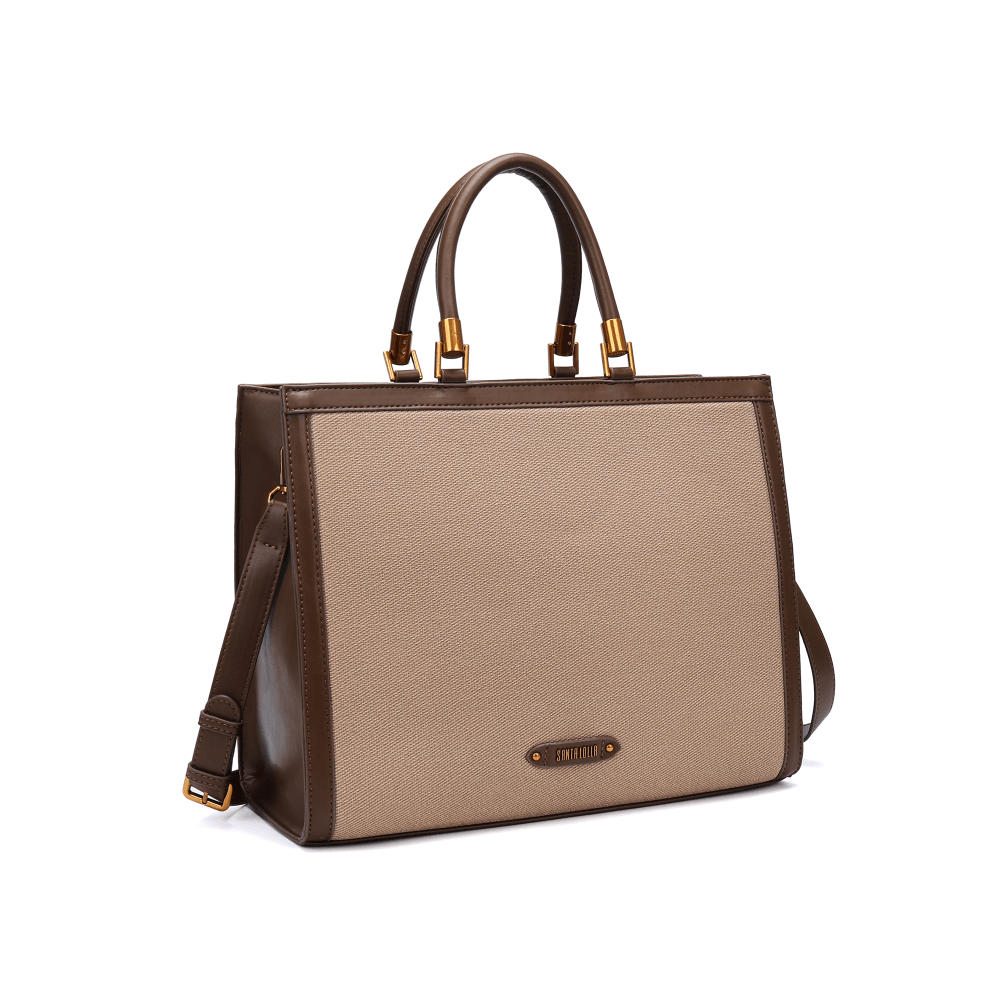 Bolsa Tote Santa Lolla Marrom Canvas Duas Alças