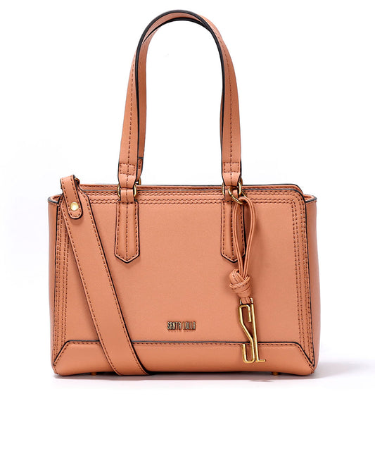 Bolsa Tote Santa Lolla Marrom Cognac Grande