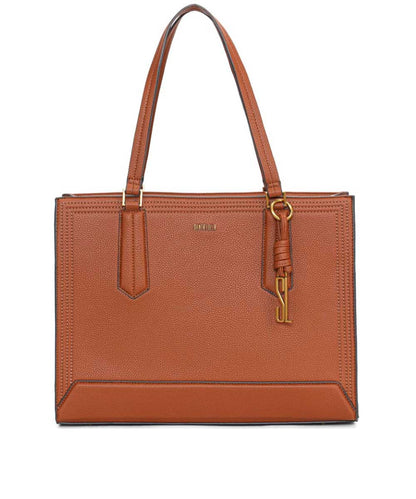 Bolsa Tote Santa Lolla Marrom Quadrada Alça Ombro