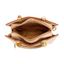 Bolsa Tote Santa Lolla Nude Borda Caramelo Duas Alças