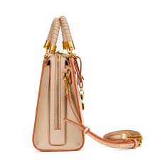 Bolsa Tote Santa Lolla Nude Borda Caramelo Duas Alças