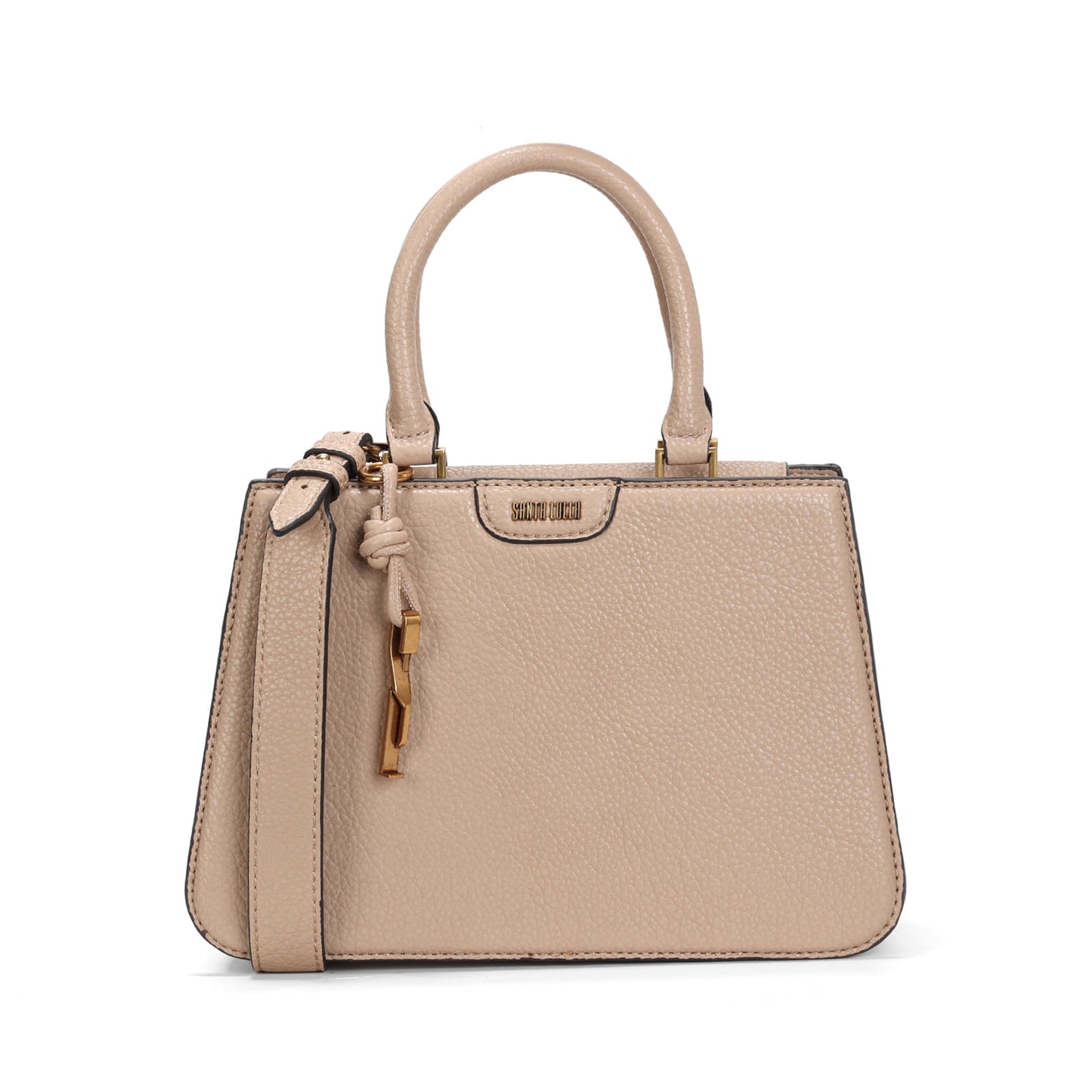 Bolsa Tote Santa Lolla Nude Texturizada Pespontos