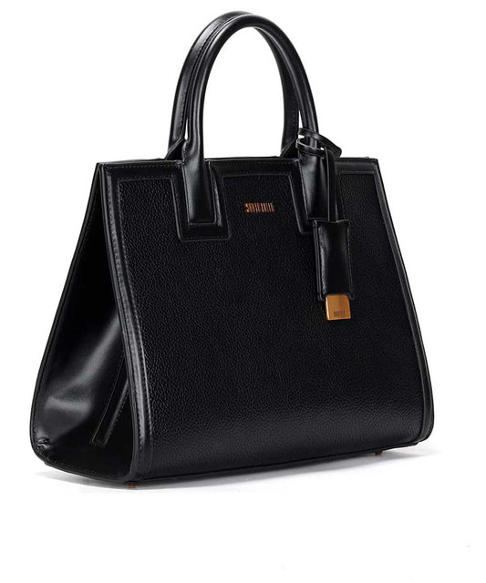 Bolsa Tote Santa Lolla Preta Pespontos Transversal