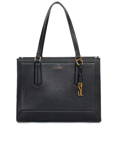 Bolsa Tote Santa Lolla Preta Quadrada Alça Ombro