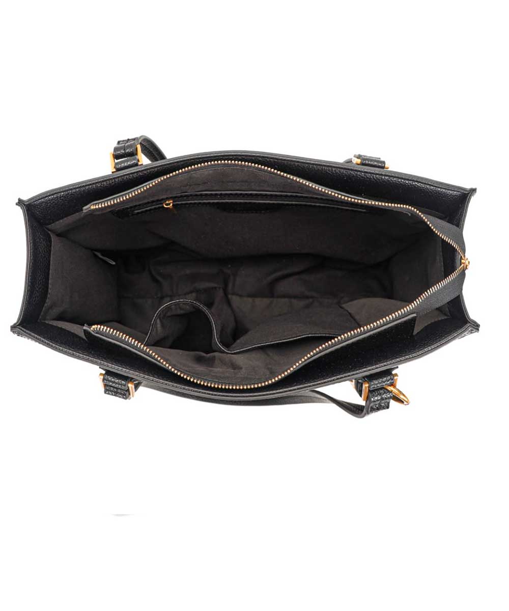 Bolsa Tote Santa Lolla Preta Quadrada Alça Ombro