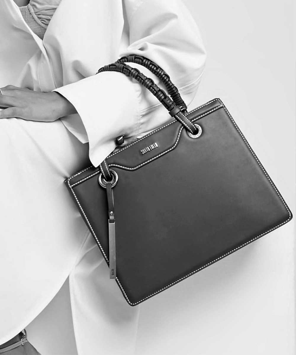 Bolsa Tote Santa Lolla Preto Alça Transversal