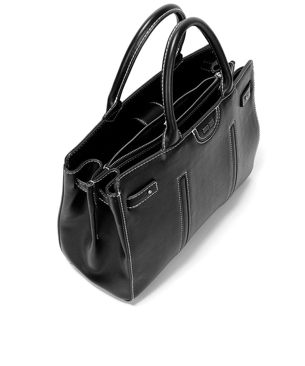Bolsa Tote Santa Lolla Preto Pesponto