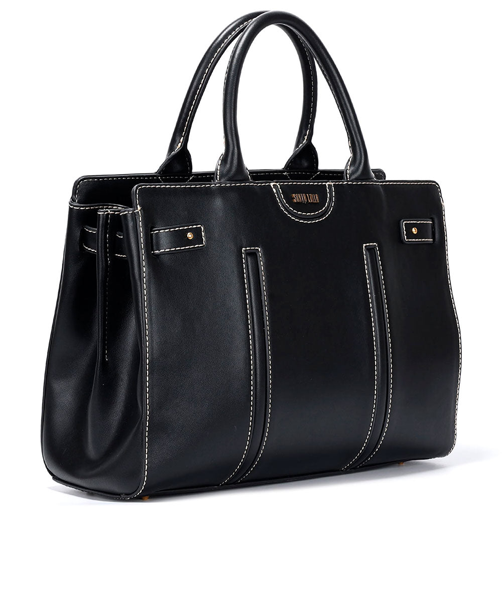 Bolsa Tote Santa Lolla Preto Pesponto