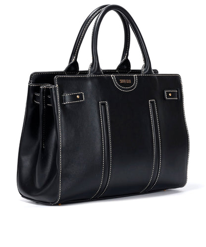 Bolsa Tote Santa Lolla Preto Pesponto