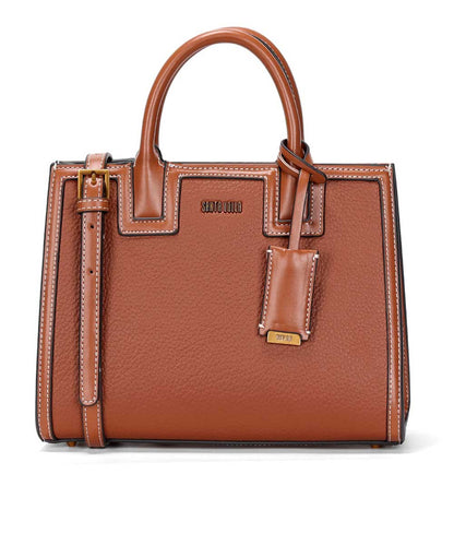 Bolsa Tote Santa Lolla Quadrada Marrom Pespontos