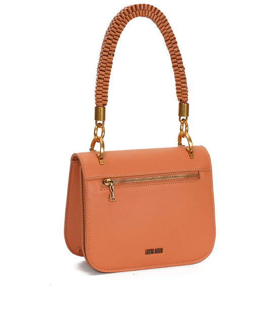 Bolsa Transversal Marrom Cognac Alça Trançada