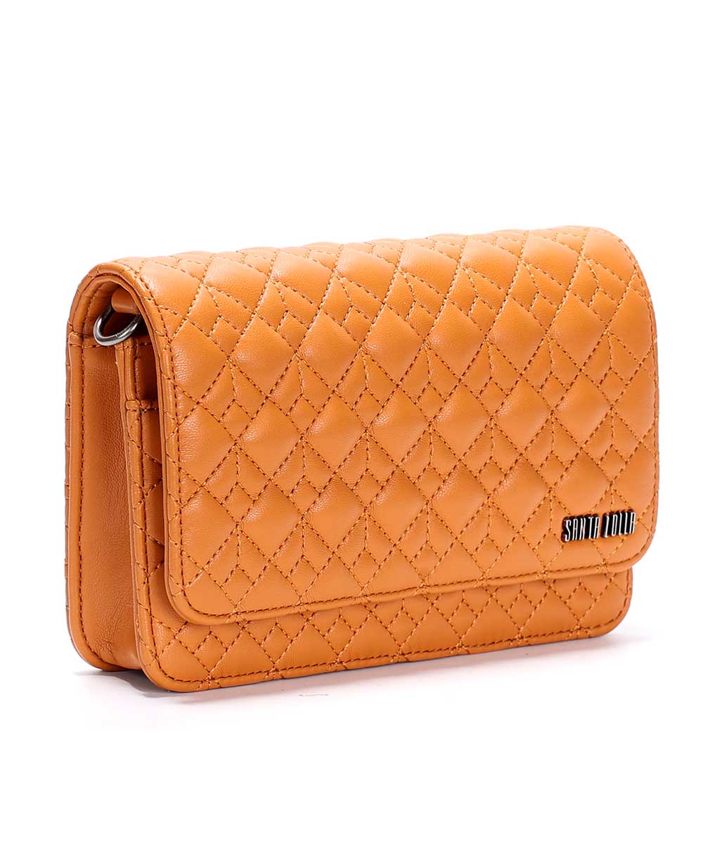 Bolsa Transversal Santa Lolla Alça Corrente Caramelo