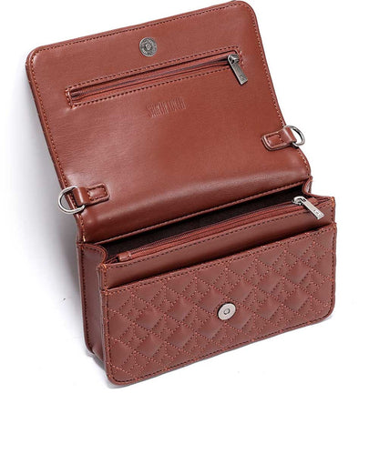 Bolsa Transversal Santa Lolla Alça Corrente Marrom