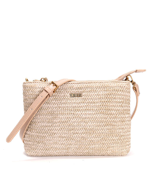Bolsa Transversal Santa Lolla Areia Palha Tramada