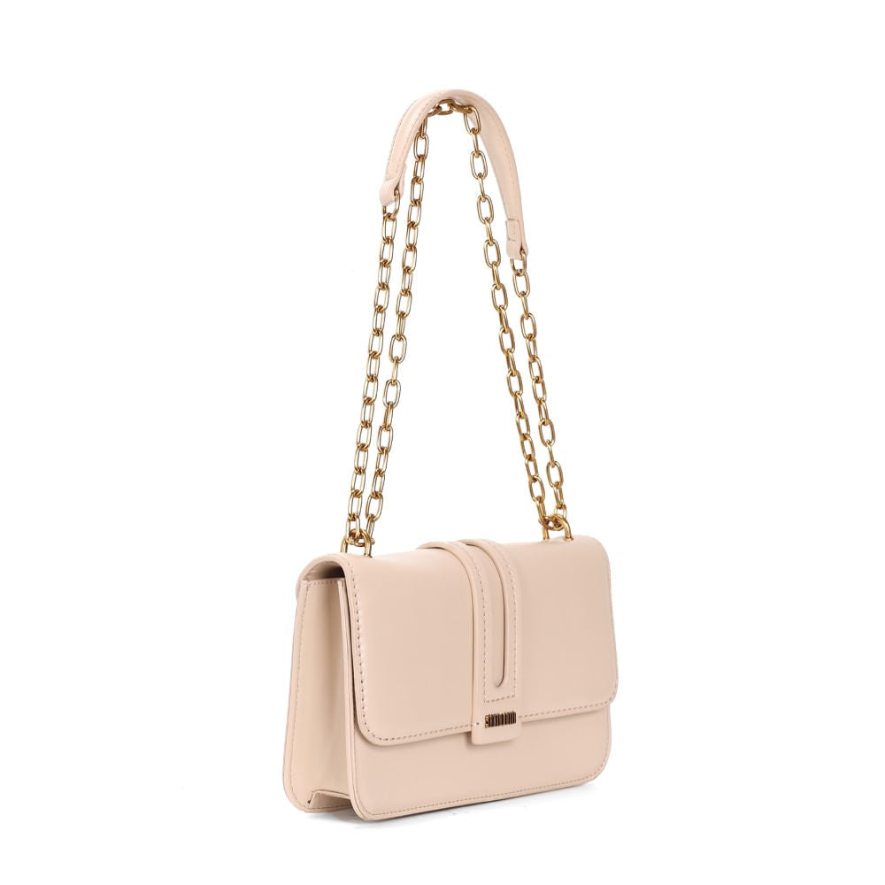 Bolsa Transversal Santa Lolla Bege Alça Correntes