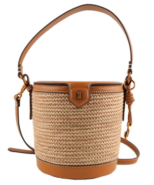 Bolsa Transversal Santa Lolla Bege Cilíndrica Corda