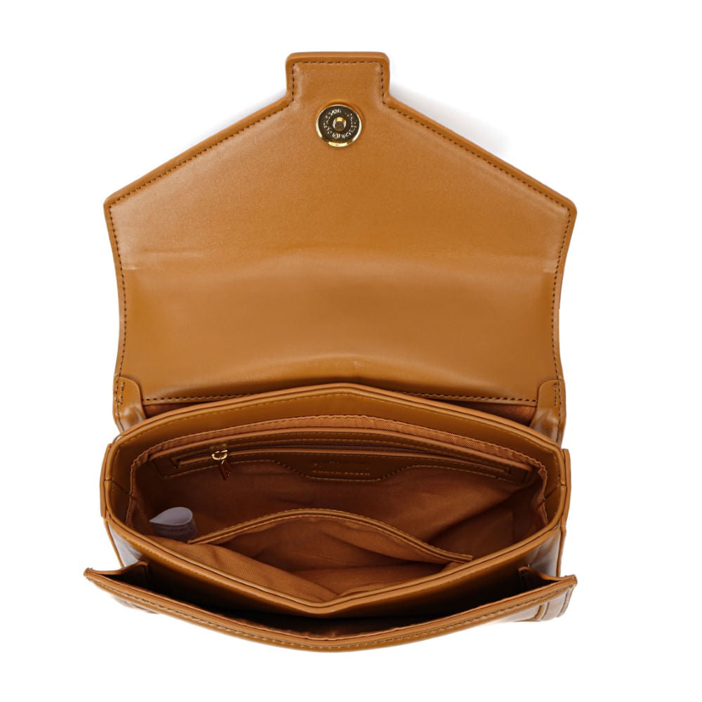 Bolsa Transversal Santa Lolla Caramelo Alça Corrente