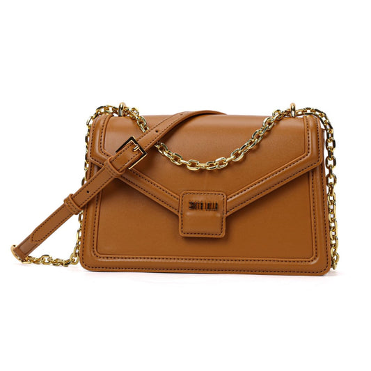 Bolsa Transversal Santa Lolla Caramelo Alça Corrente