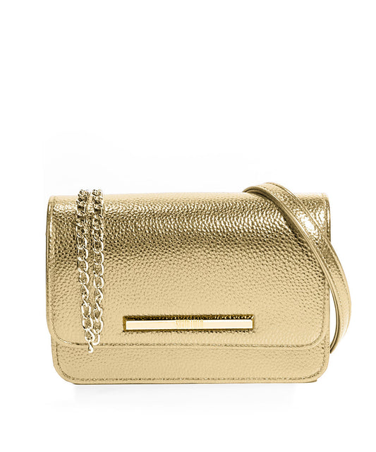 Bolsa Transversal Santa Lolla Dourada Metalizada